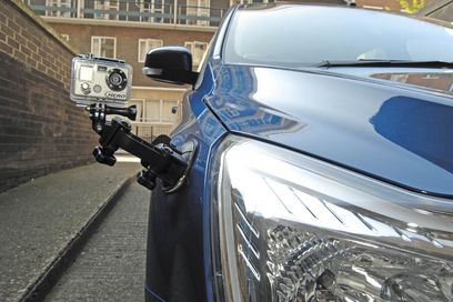 gopro camera mounted to vehicle door