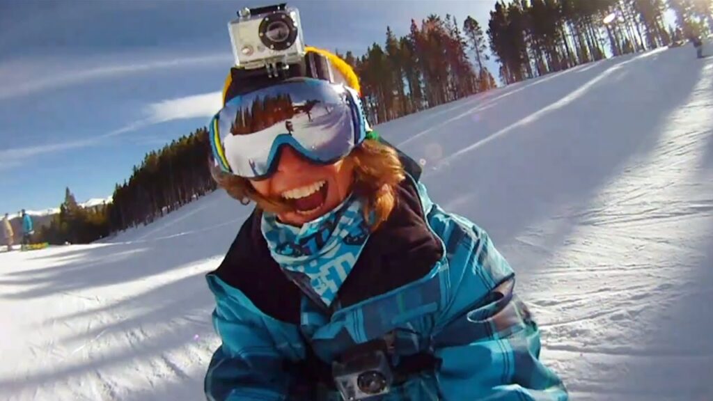 mounting positions for a gopro camera on snowboard