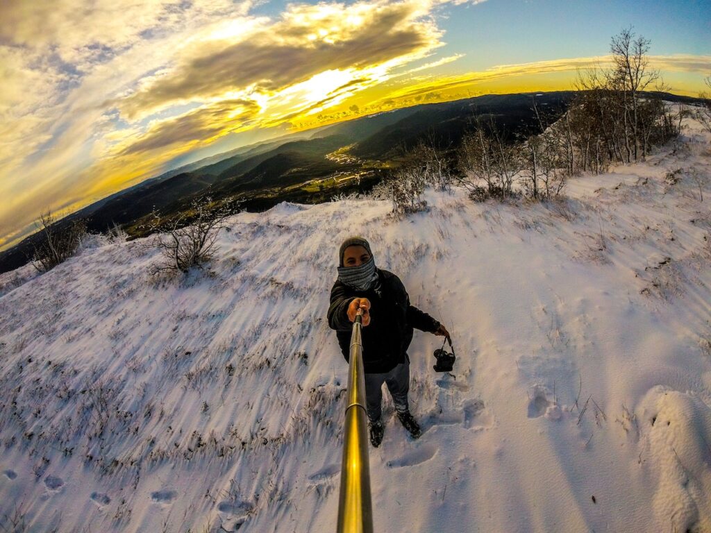 telling a story while hiking with a gopro