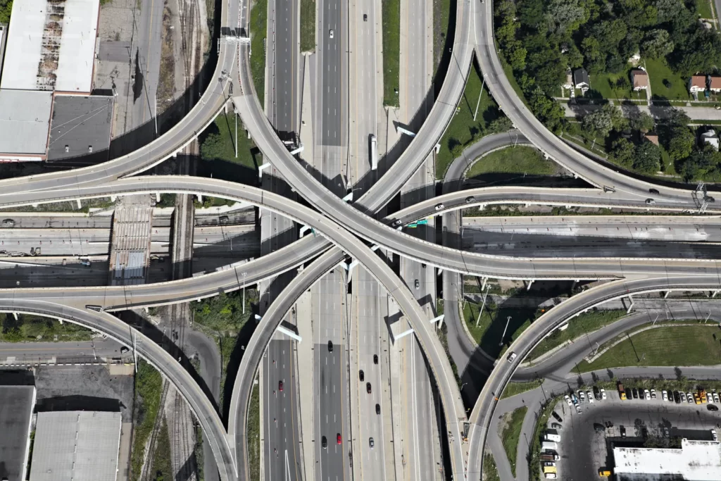 aerial freeway photography
